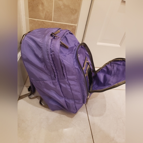 LL Bean Deluxe Backpack Reflective Strip Padded Straps olive green color - Picture 5 of 9